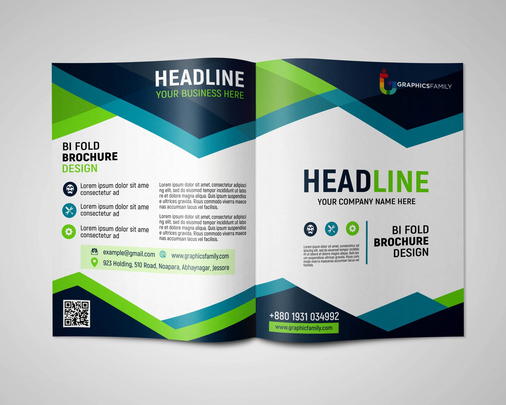 Business brochure template with space for text Free Vector GraphicsFamily