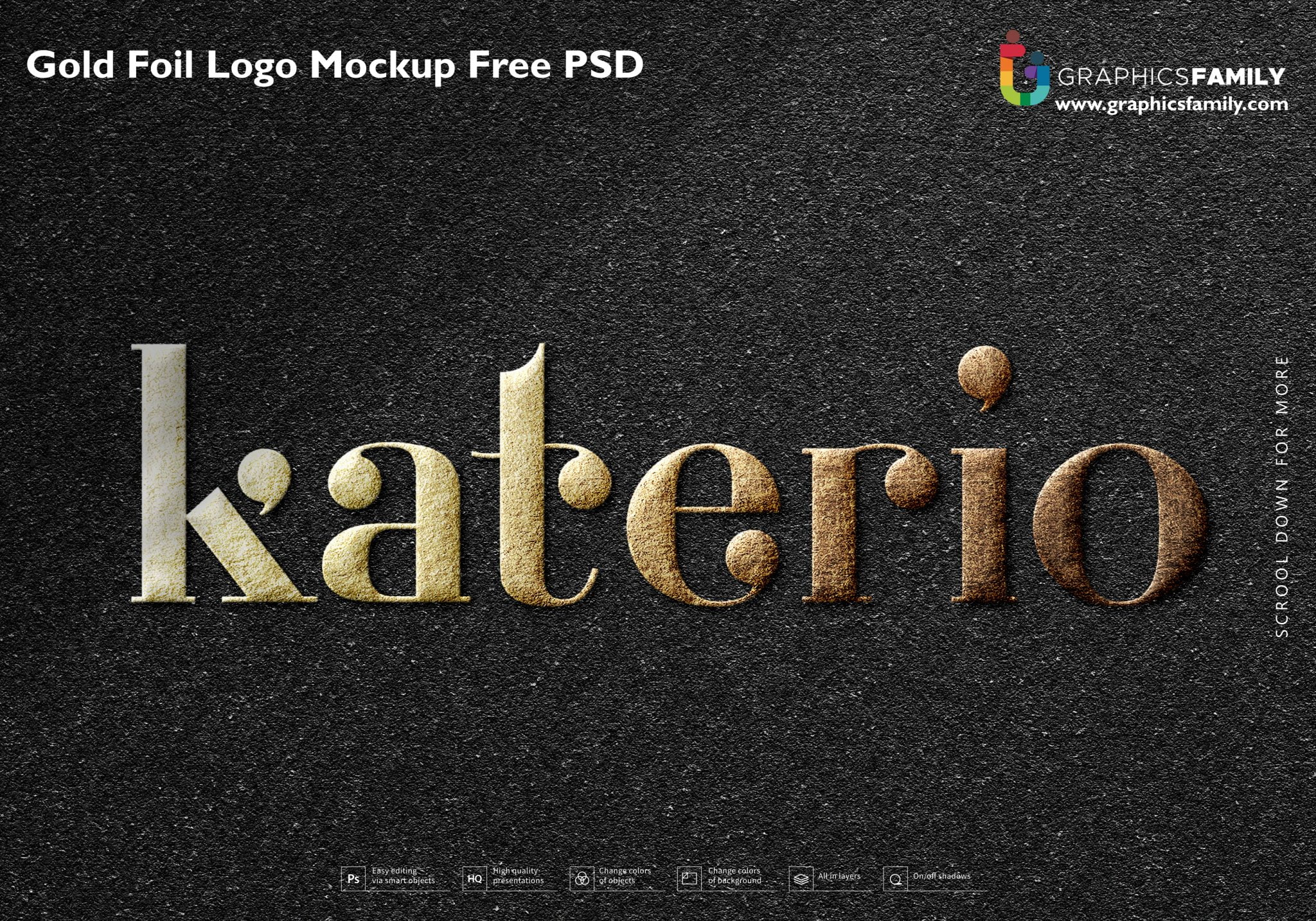 Download Gold Foil Logo Mockup Free PSD - GraphicsFamily