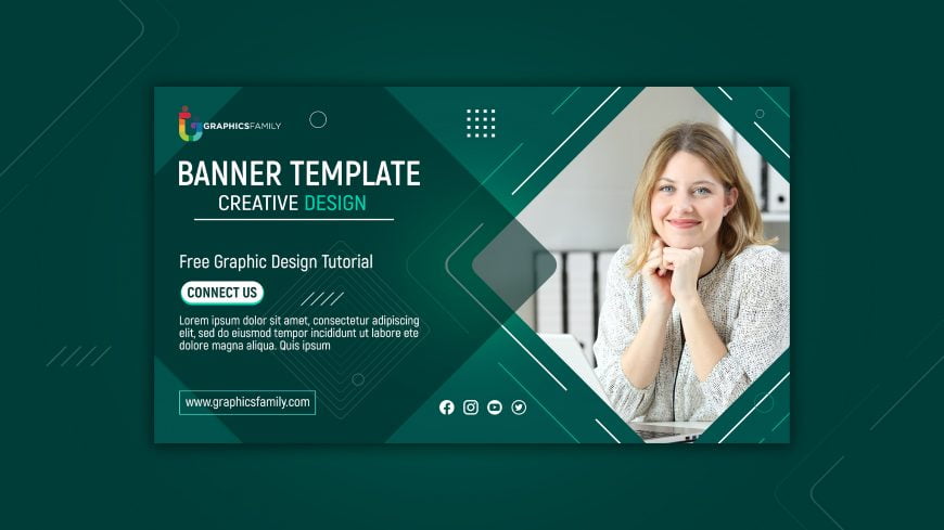 E-learning concept banner template Free Psd