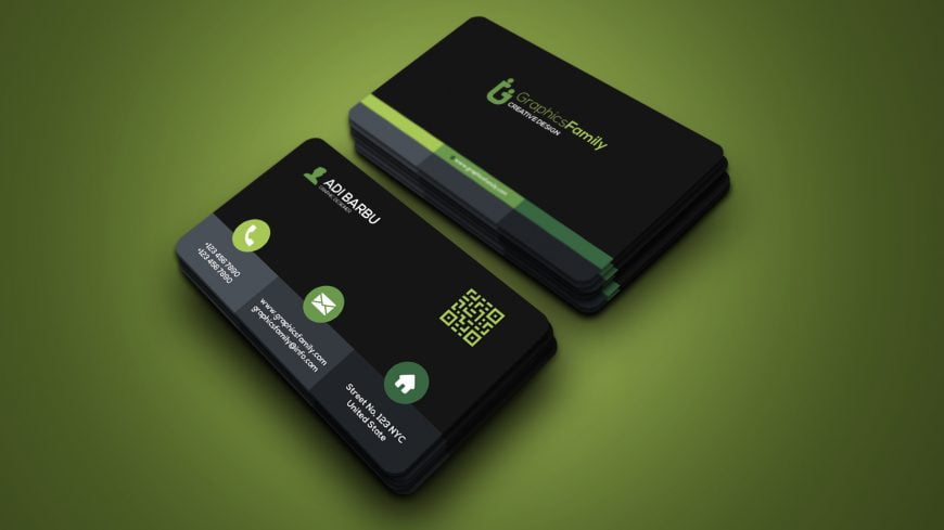 Elegant Green Dark Business Card Template Design
