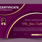 Elegant Purple Diploma Certificate Template