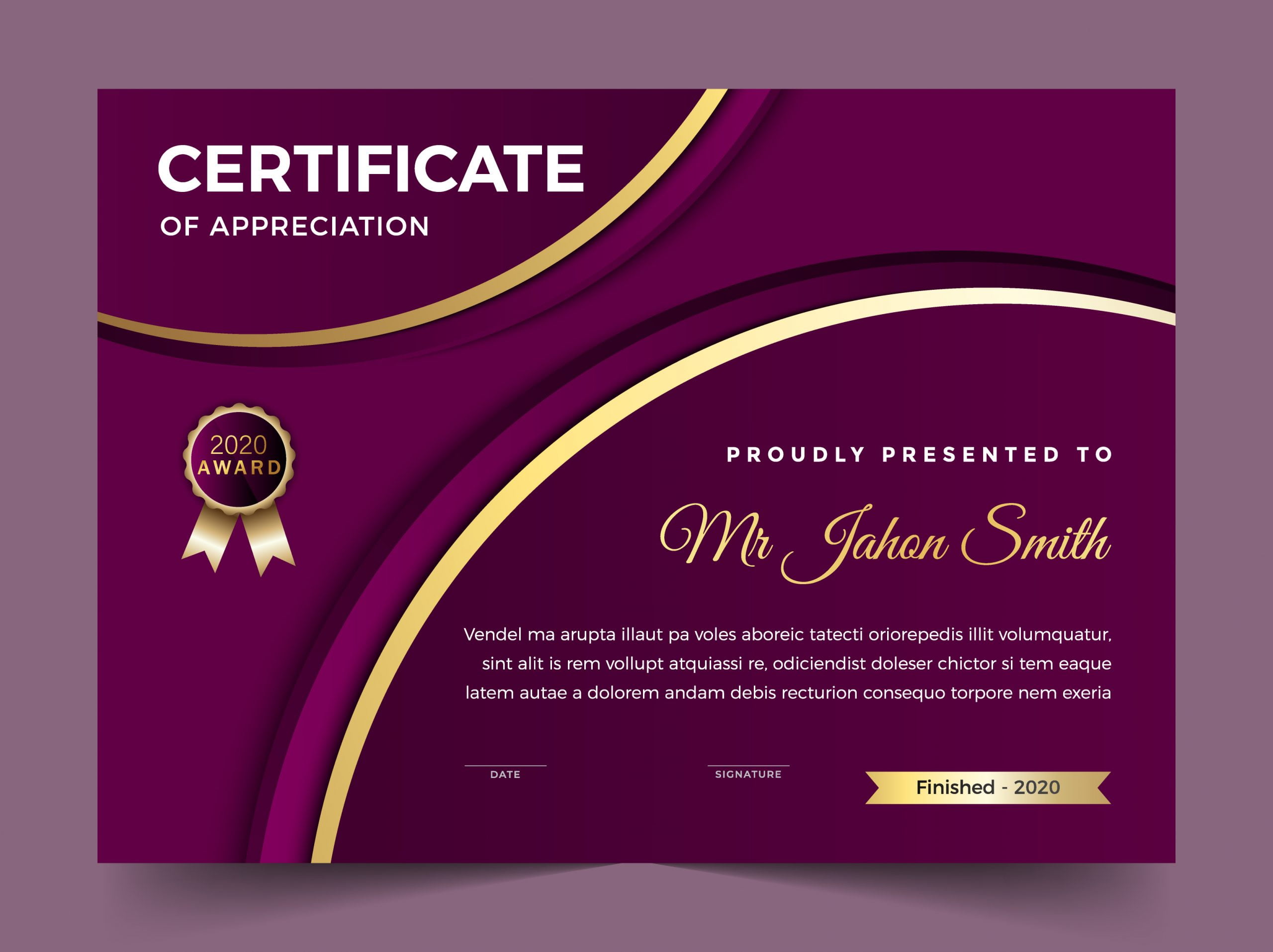 elegant-purple-diploma-certificate-template-graphicsfamily