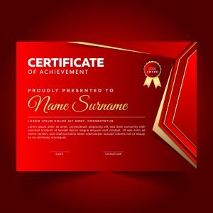 👩🏾‍🎓 🧧 Elegant Red Certificate of Achievement Template Design ...