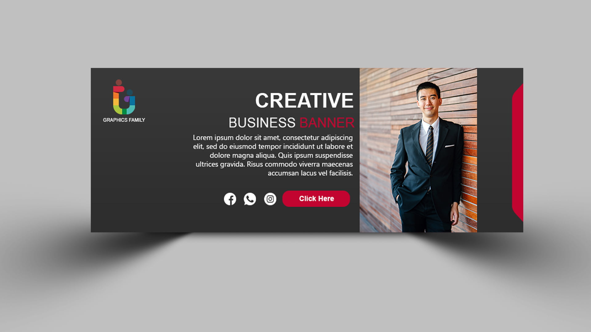 Elegant Social Media Cover with Photo GraphicsFamily