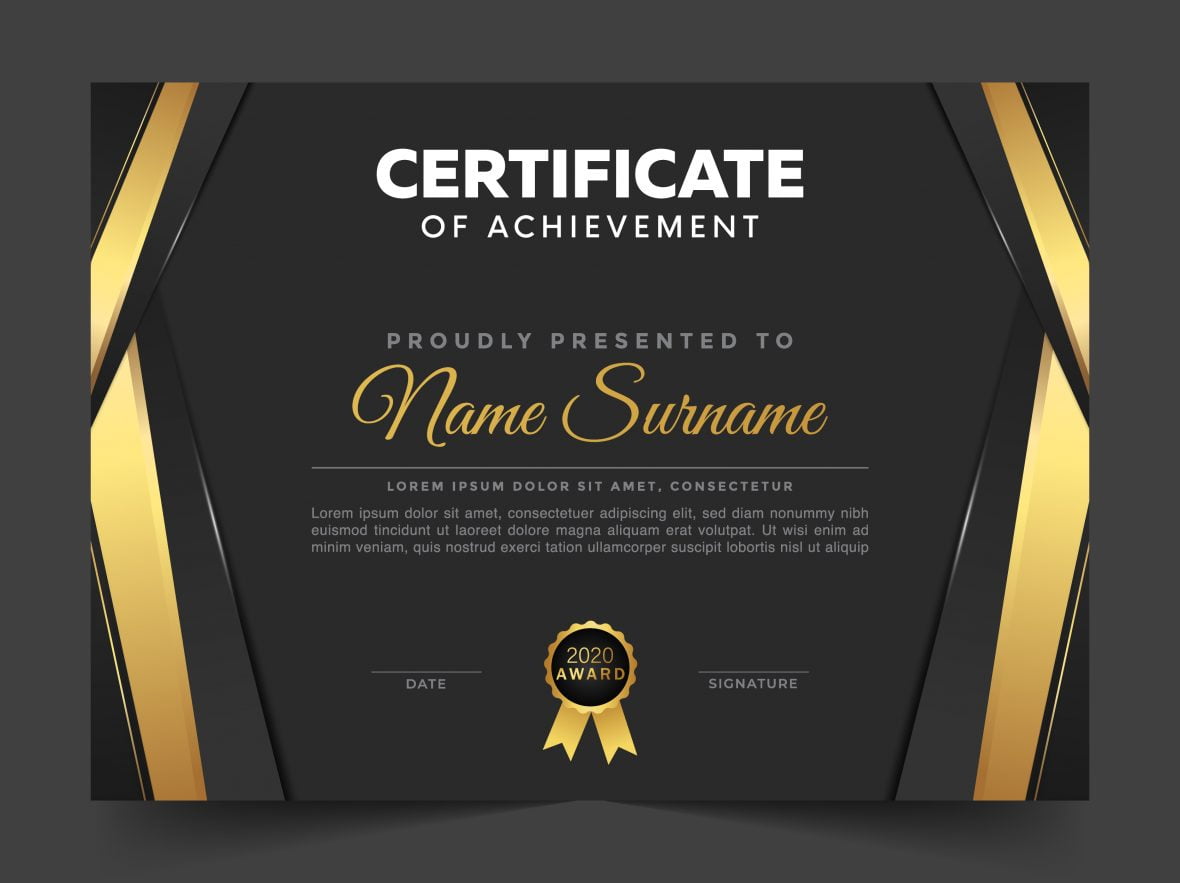 Elegant certificate template concept