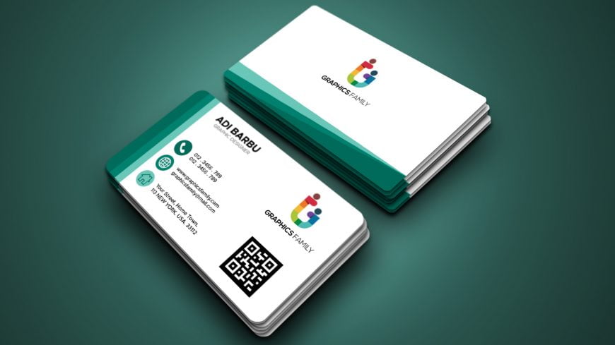Elegant green modern business card template