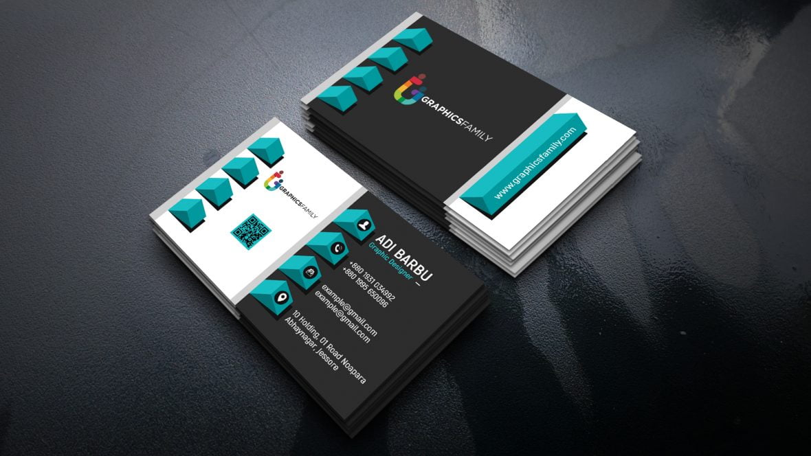 Elegant realistic 3D Business Card Template Free Psd