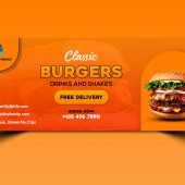 Fast food promotion facebook cover template