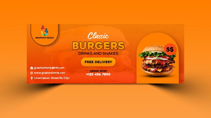Fast food promotion facebook cover template