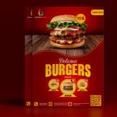 Food social media promotion and Instagram banner post design flyer template