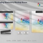 Free Branding Stationery Mockup Scene