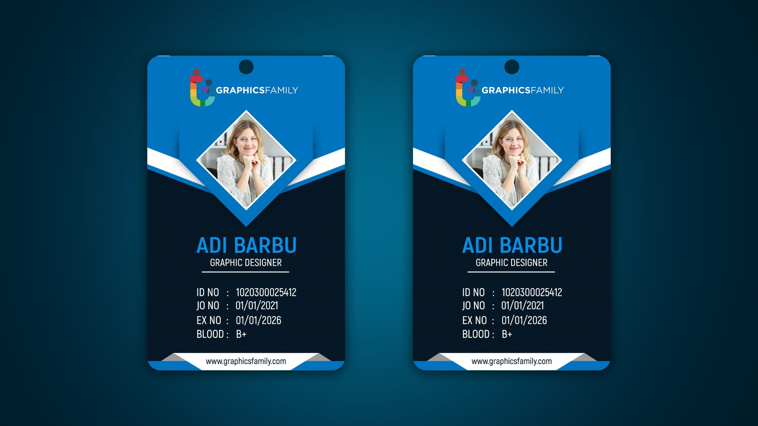 Free Corporate Id Card Design Template GraphicsFamily