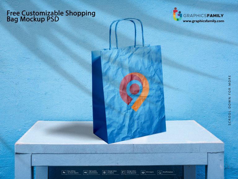 Free Customizable Shopping Bag Mockup PSD GraphicsFamily