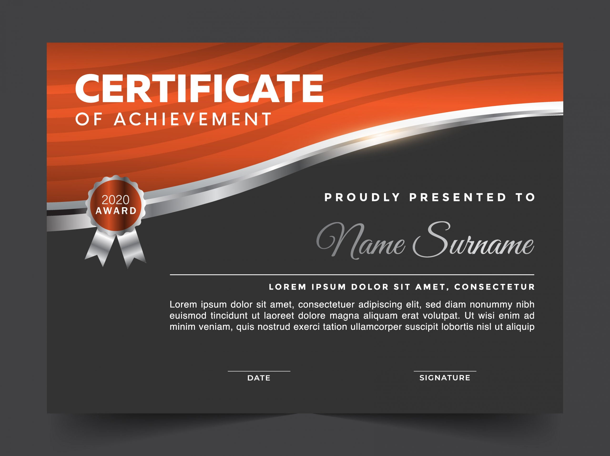 modern certificate vector