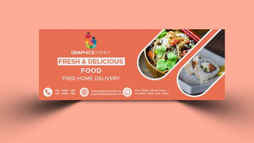 Free Food Delivery Facebook Cover Template