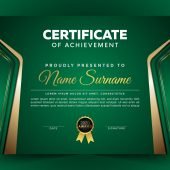 Free Green Certificate Design Template