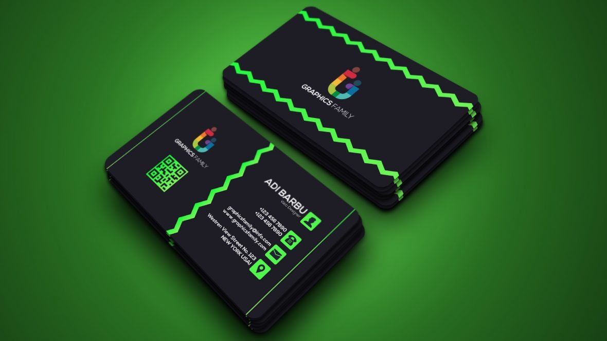 Free Green and Black Business Card Template
