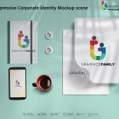 Free Impressive Corporate Identity Mockup scene