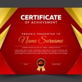 Free Luxury Red and Gold Certificate Design