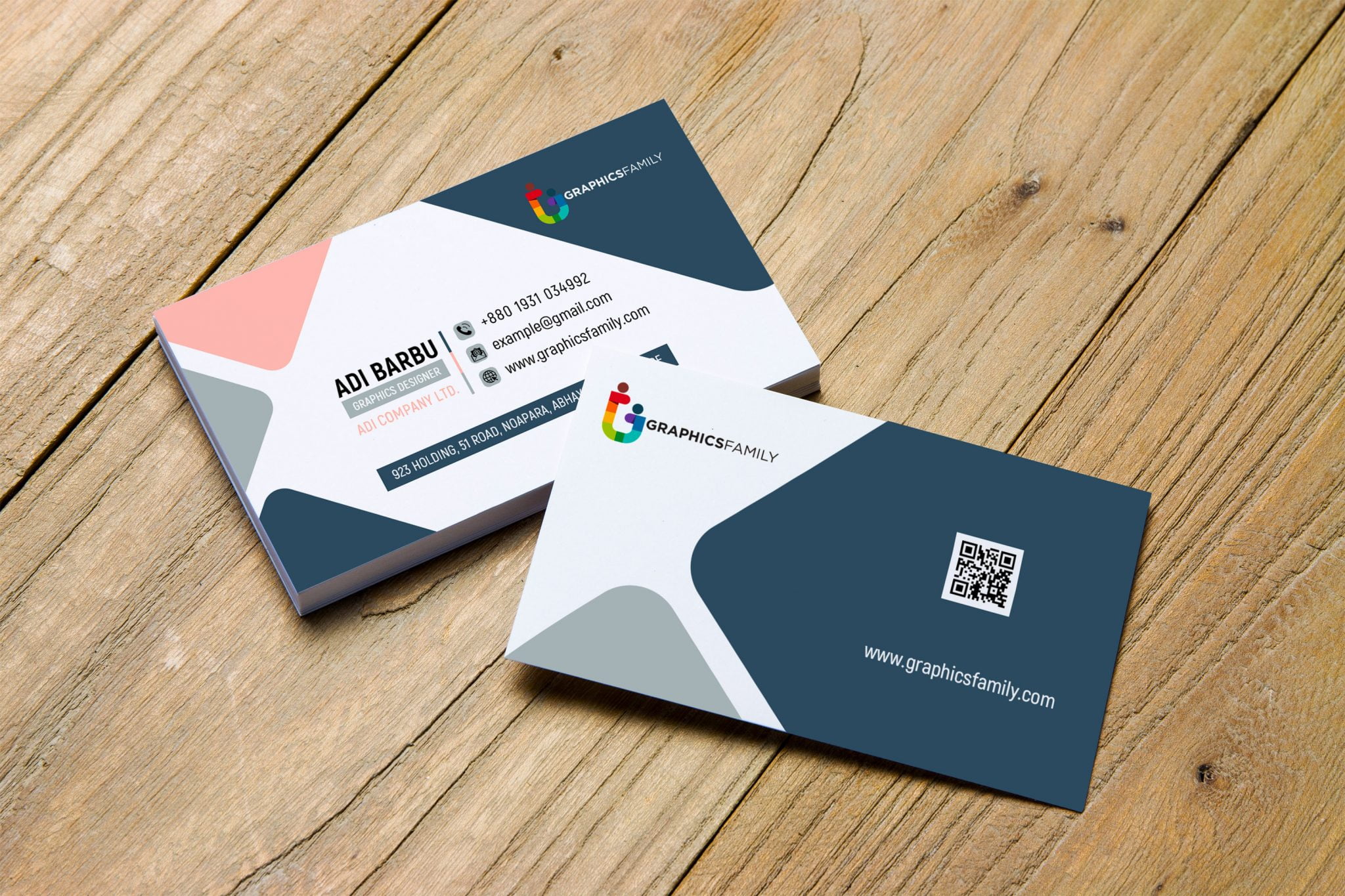 Free Minimal Modern Business Card Design GraphicsFamily