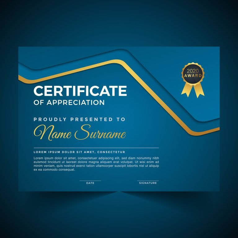 🧑‍🦰 Free Modern Certificate Template of Appreciation – GraphicsFamily