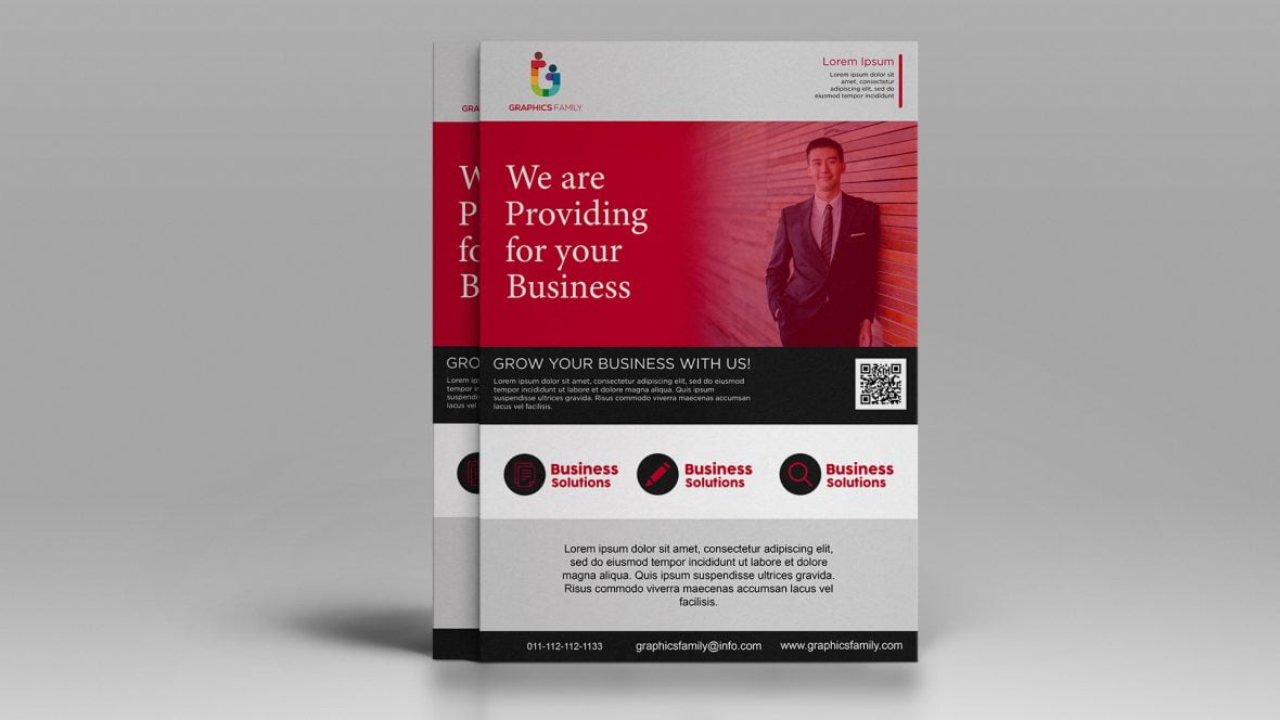 Free Photoshop Abstract Business Flyer with Photo Template