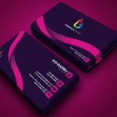 Free Pink Abstract Business Card Design