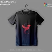 Simple Black Men Tee Mockup Free PSD