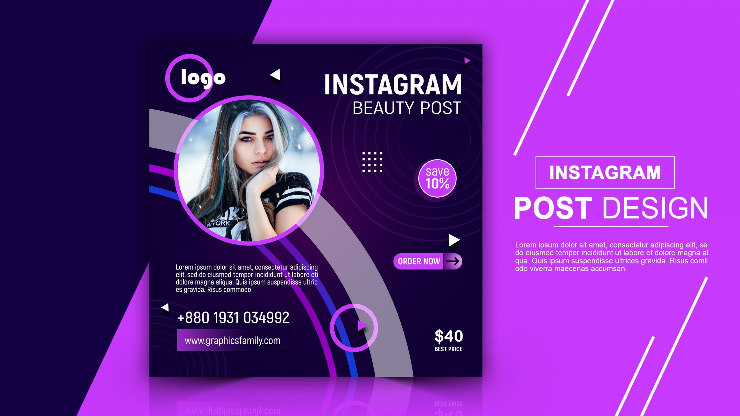 Free Social Media Post Design for Cosmetics Business Digital Marketing