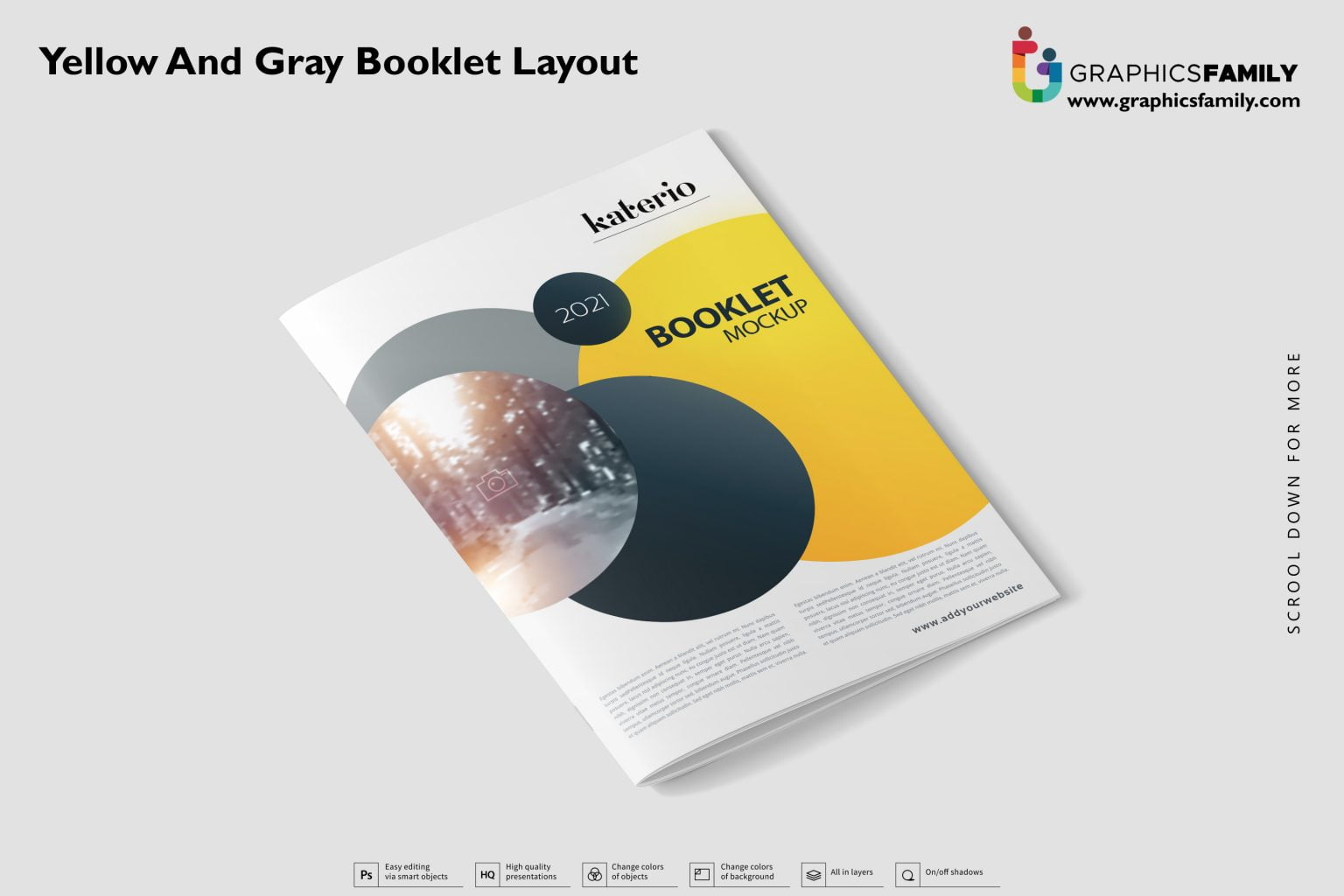 Yellow And Gray Booklet Layout – GraphicsFamily
