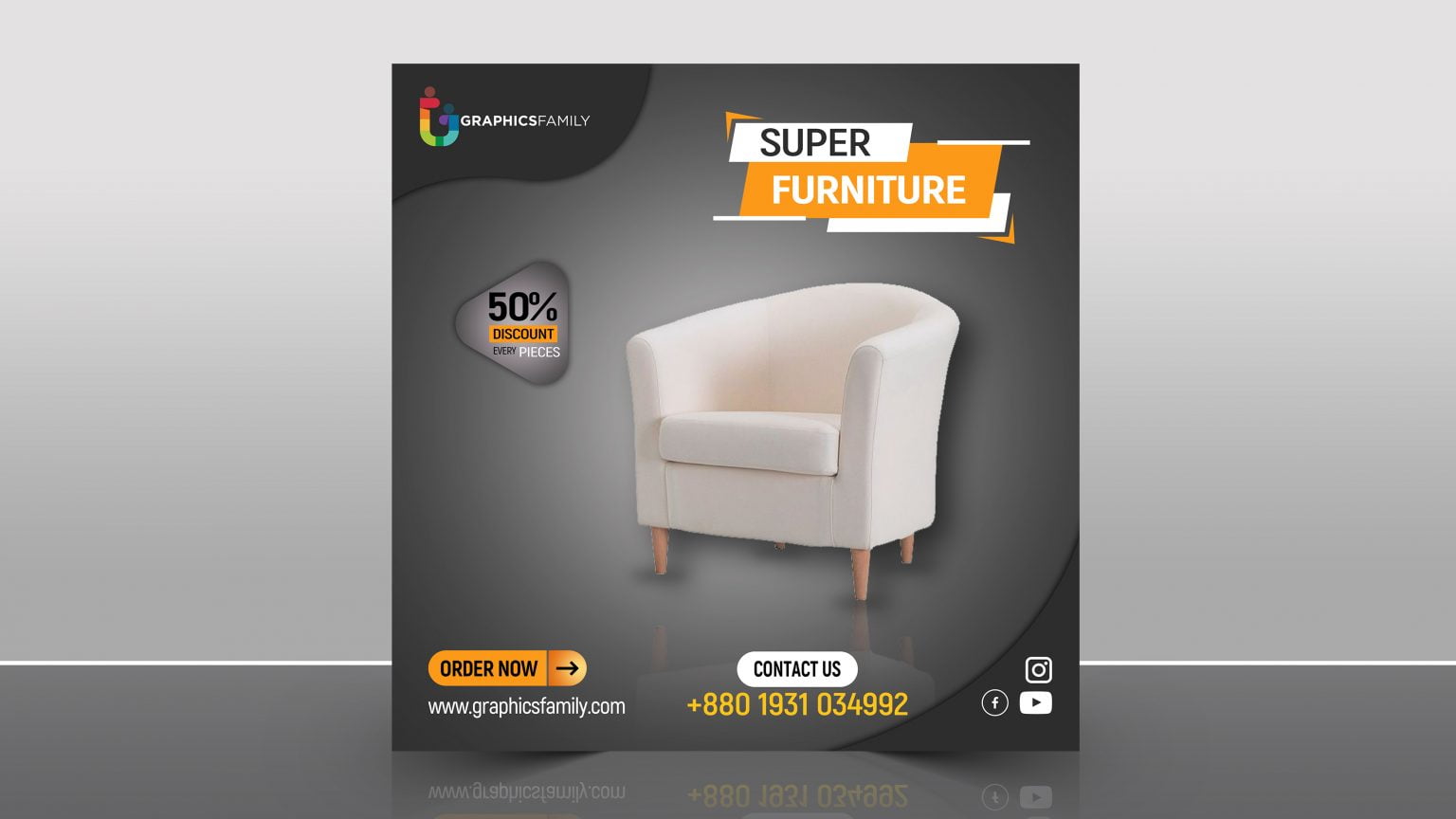 Furniture Store Instagram Post Design GraphicsFamily