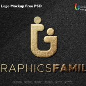 Gold Foil Logo Mockup Free PSD