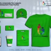 Identity corporate for organic food restaurant Free Vector