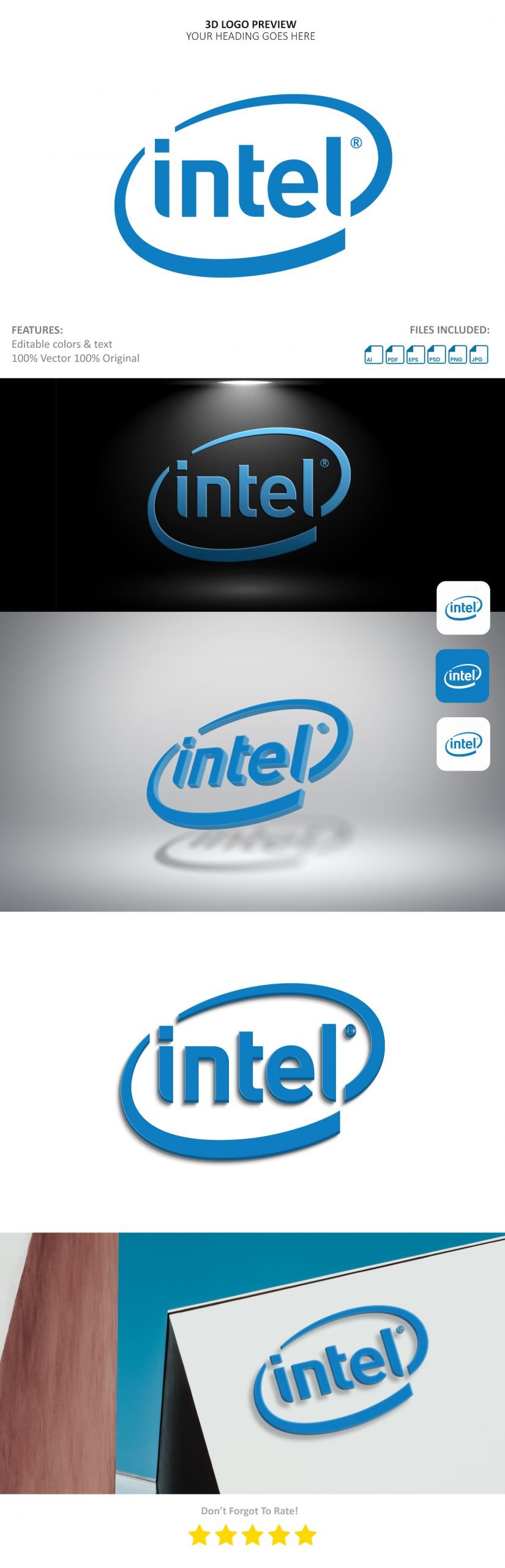 Intel 3D Logo Preview Mockup