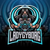 Lady Cyborg Esports Mascot Logo Template