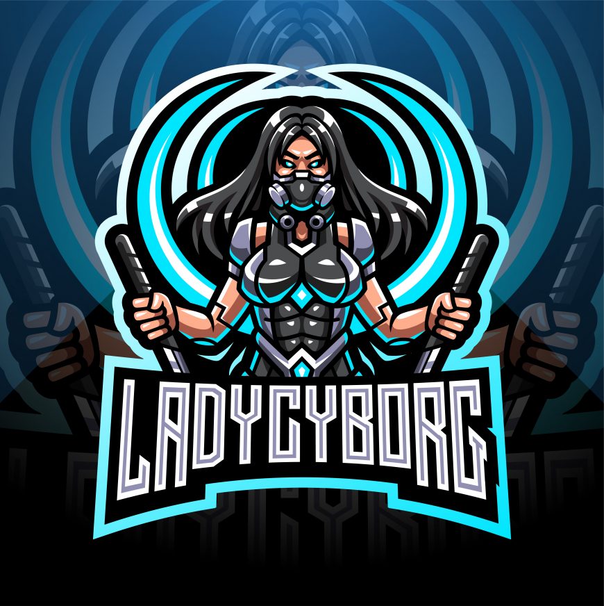 Lady Cyborg Esports Mascot Logo Template