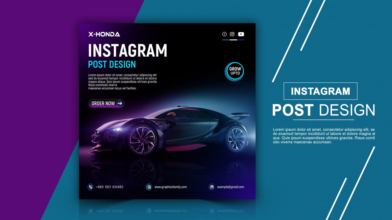 Luxury Car Social Media Post Template – GraphicsFamily: The #1
