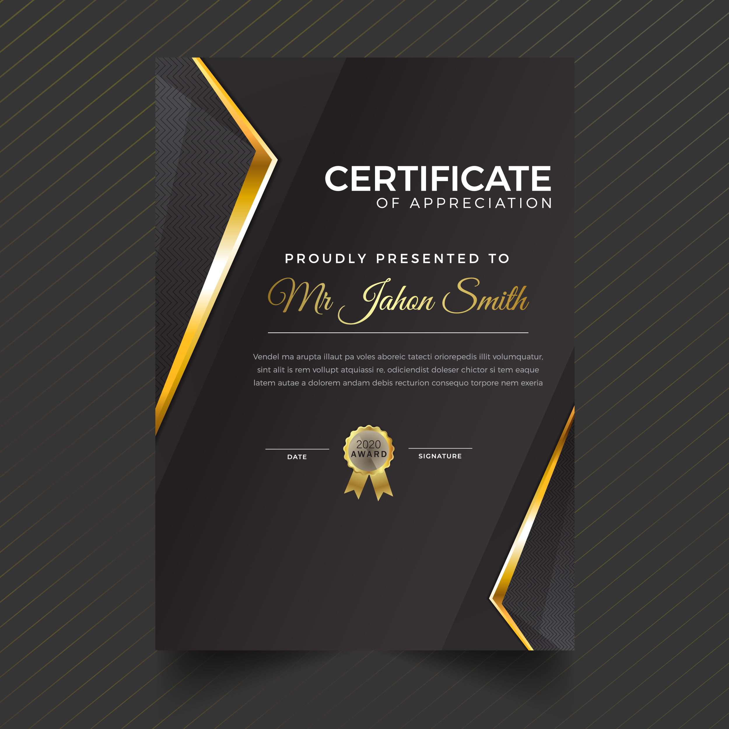 🧑🏿‍🎓Luxury Dark Portrait Certificate – GraphicsFamily