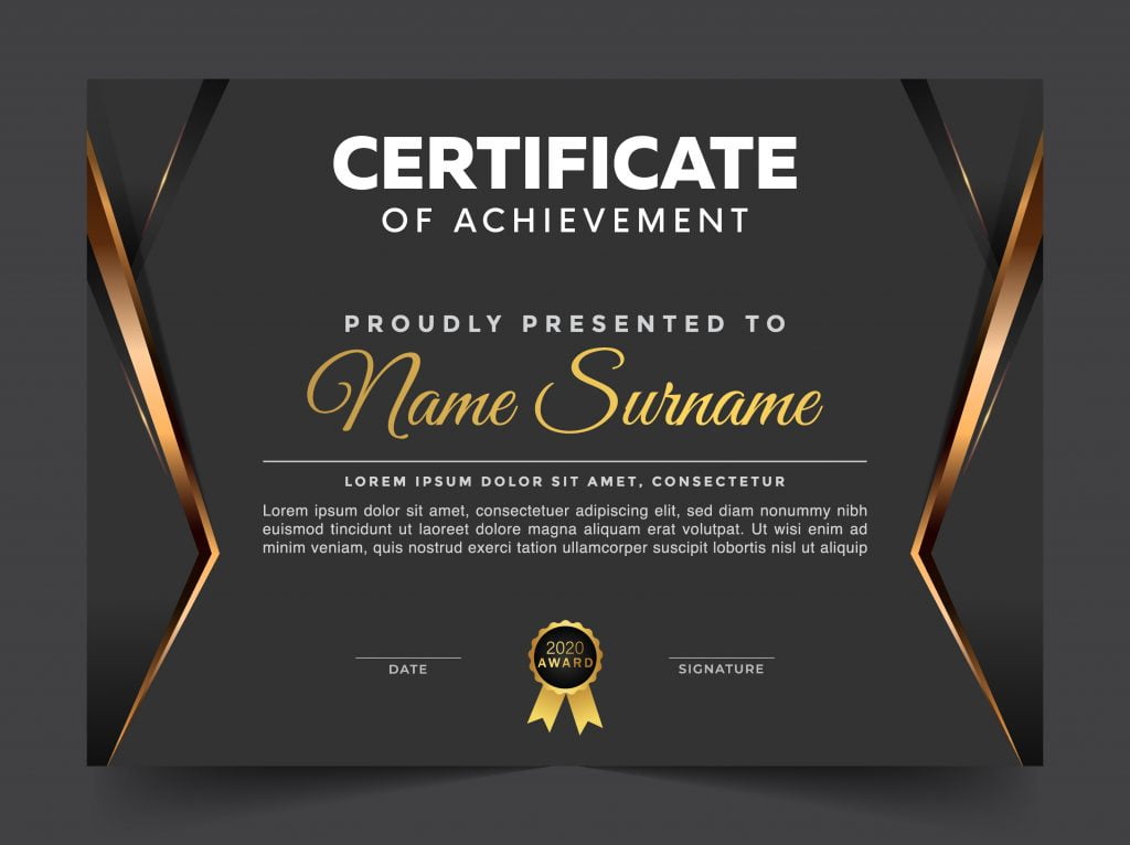 Luxury Dark Diploma Certificate Achievement Template – Graphicsfamily