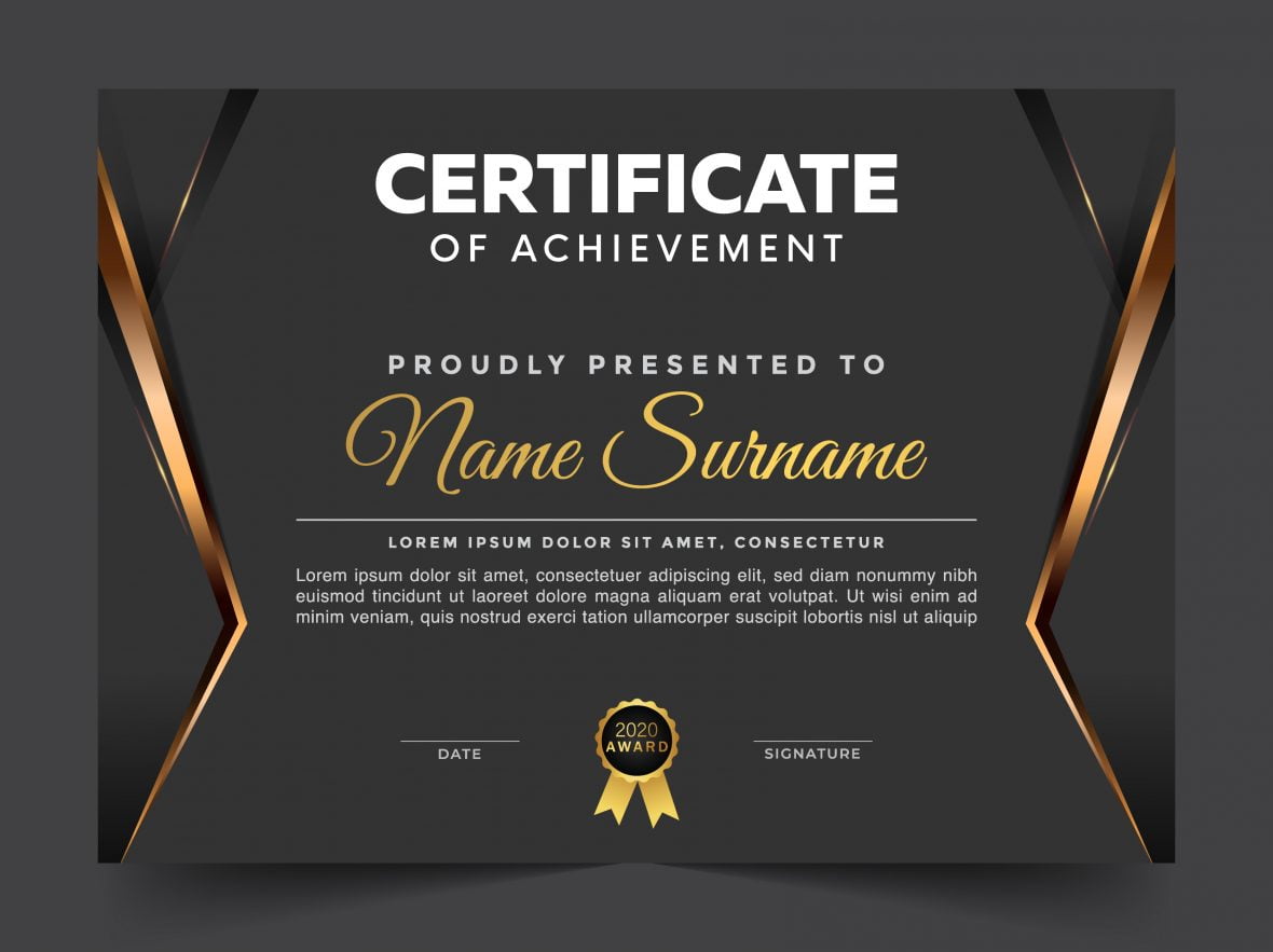 Luxury dark diploma certificate archievement template