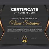 Luxury dark diploma certificate achievement template