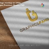 Luxury logo mockup on white craft paper Premium Quality Psd