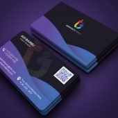 Modern Abstract Gradient Dark Business Card Template