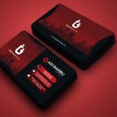 Modern Black and Red Elegant Visit Card Template Design