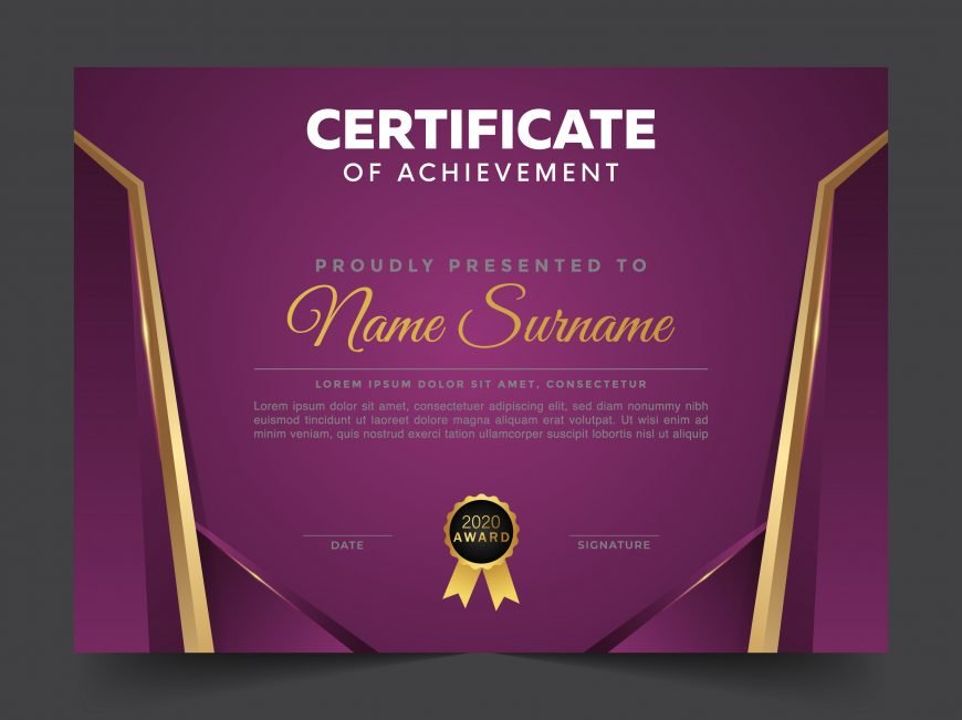 💜👨 Modern Certificate of Honor Ready to Print Template