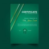 Modern Green Vertical Diploma Template