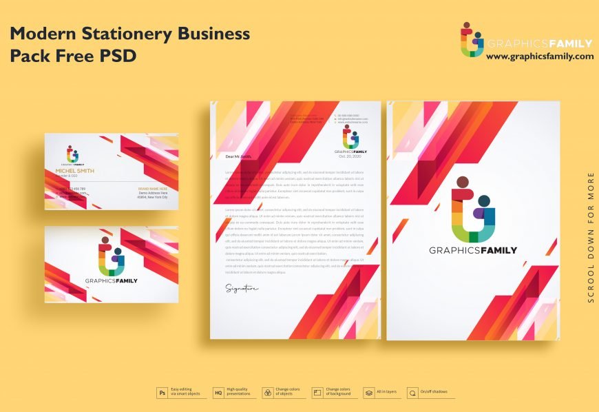 👔 🧑🏼‍💼 Modern Stationery Business Pack Free Psd Download