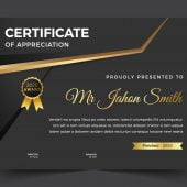 Multipurpose certificate template in dark golden theme design