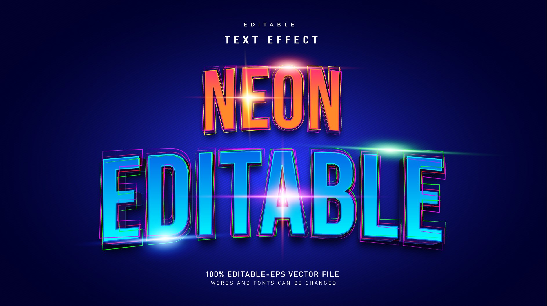 Neon White Editable Text Style Effect Premium