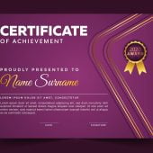 Purple Cool Diploma Template